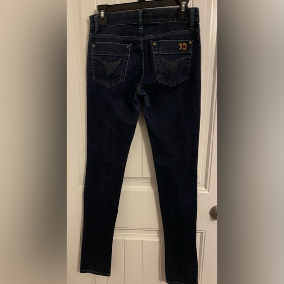 Joe’s Jeans Vincent Wash Women 27 with leather accent on mirror pocket dark wash - Picture 2 of 12